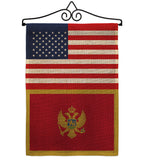 Montenegro US Friendship - Nationality Flags of the World Vertical Impressions Decorative Flags HG140697 Made In USA