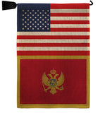 Montenegro US Friendship - Nationality Flags of the World Vertical Impressions Decorative Flags HG140697 Made In USA