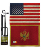 Montenegro US Friendship - Nationality Flags of the World Vertical Impressions Decorative Flags HG140697 Made In USA