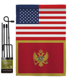 Montenegro US Friendship - Nationality Flags of the World Vertical Impressions Decorative Flags HG140697 Made In USA