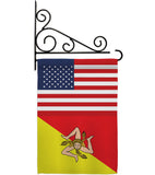 Sicily US Friendship - Nationality Flags of the World Vertical Impressions Decorative Flags HG140881 Made In USA