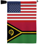 Vanuatu US Friendship - Nationality Flags of the World Vertical Impressions Decorative Flags HG140882 Made In USA