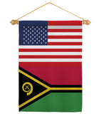 Vanuatu US Friendship - Nationality Flags of the World Vertical Impressions Decorative Flags HG140882 Made In USA