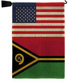 Vanuatu US Friendship - Nationality Flags of the World Vertical Impressions Decorative Flags HG140882 Made In USA