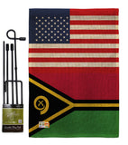 Vanuatu US Friendship - Nationality Flags of the World Vertical Impressions Decorative Flags HG140882 Made In USA