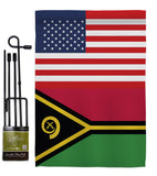 Vanuatu US Friendship - Nationality Flags of the World Vertical Impressions Decorative Flags HG140882 Made In USA