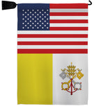 Vatican City US Friendship - Nationality Flags of the World Vertical Impressions Decorative Flags HG140883 Made In USA