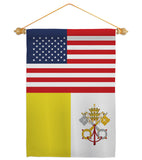 Vatican City US Friendship - Nationality Flags of the World Vertical Impressions Decorative Flags HG140883 Made In USA