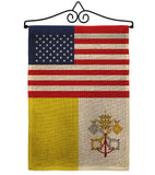 Vatican City US Friendship - Nationality Flags of the World Vertical Impressions Decorative Flags HG140883 Made In USA