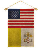 Vatican City US Friendship - Nationality Flags of the World Vertical Impressions Decorative Flags HG140883 Made In USA