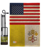 Vatican City US Friendship - Nationality Flags of the World Vertical Impressions Decorative Flags HG140883 Made In USA