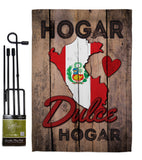 Country Peru Hogar Dulce Hogar - Nationality Flags of the World Vertical Impressions Decorative Flags HG191165 Made In USA