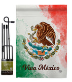 Viva Mexico - Nationality Flags of the World Vertical Impressions Decorative Flags HG192276 Made In USA