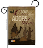 Let Us Adore Him - Nativity Winter Vertical Impressions Decorative Flags HG114111 Made In USA