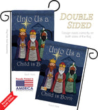 Child is Born - Nativity Winter Vertical Impressions Decorative Flags HG114129 Made In USA