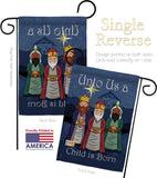 Child is Born - Nativity Winter Vertical Impressions Decorative Flags HG114129 Made In USA