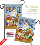 Fa La La Rejoice - Nativity Winter Vertical Impressions Decorative Flags HG114130 Made In USA