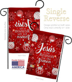 Jesus is the Reason - Nativity Winter Vertical Impressions Decorative Flags HG114222 Made In USA