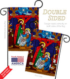 Stained Glass Nativity - Nativity Winter Vertical Impressions Decorative Flags HG137300 Made In USA