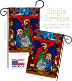 Stained Glass Nativity - Nativity Winter Vertical Impressions Decorative Flags HG137300 Made In USA