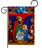 Stained Glass Nativity - Nativity Winter Vertical Impressions Decorative Flags HG137300 Made In USA