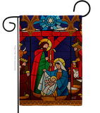 Stained Glass Nativity - Nativity Winter Vertical Impressions Decorative Flags HG137300 Made In USA