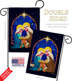 Birth Of Jesus - Nativity Winter Vertical Impressions Decorative Flags HG137358 Made In USA