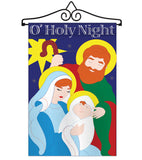 O' Holy Night - Nativity Winter Vertical Applique Decorative Flags HG114068