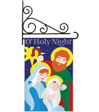 O' Holy Night - Nativity Winter Vertical Applique Decorative Flags HG114068