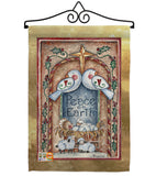 Peace on Earth Doves & Nativity - Nativity Winter Vertical Impressions Decorative Flags HG114125 Made In USA