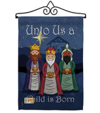 Child is Born - Nativity Winter Vertical Impressions Decorative Flags HG114129 Made In USA