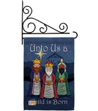 Child is Born - Nativity Winter Vertical Impressions Decorative Flags HG114129 Made In USA