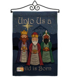 Child is Born - Nativity Winter Vertical Impressions Decorative Flags HG114129 Made In USA