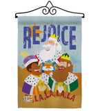 Fa La La Rejoice - Nativity Winter Vertical Impressions Decorative Flags HG114130 Made In USA