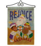 Fa La La Rejoice - Nativity Winter Vertical Impressions Decorative Flags HG114130 Made In USA