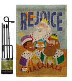 Fa La La Rejoice - Nativity Winter Vertical Impressions Decorative Flags HG114130 Made In USA