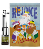 Fa La La Rejoice - Nativity Winter Vertical Impressions Decorative Flags HG114130 Made In USA