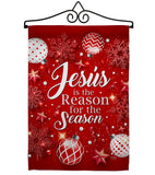 Jesus is the Reason - Nativity Winter Vertical Impressions Decorative Flags HG114222 Made In USA