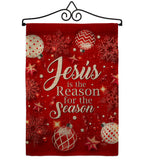 Jesus is the Reason - Nativity Winter Vertical Impressions Decorative Flags HG114222 Made In USA