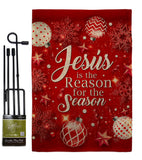 Jesus is the Reason - Nativity Winter Vertical Impressions Decorative Flags HG114222 Made In USA