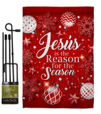 Jesus is the Reason - Nativity Winter Vertical Impressions Decorative Flags HG114222 Made In USA