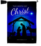 Birth Of Christ - Nativity Winter Vertical Impressions Decorative Flags HG114250 Made In USA