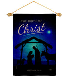 Birth Of Christ - Nativity Winter Vertical Impressions Decorative Flags HG114250 Made In USA