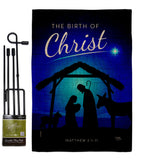 Birth Of Christ - Nativity Winter Vertical Impressions Decorative Flags HG114250 Made In USA