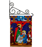 Stained Glass Nativity - Nativity Winter Vertical Impressions Decorative Flags HG137300 Made In USA