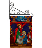 Stained Glass Nativity - Nativity Winter Vertical Impressions Decorative Flags HG137300 Made In USA