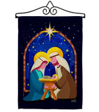 Birth Of Jesus - Nativity Winter Vertical Impressions Decorative Flags HG137358 Made In USA