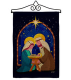 Birth Of Jesus - Nativity Winter Vertical Impressions Decorative Flags HG137358 Made In USA