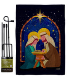 Birth Of Jesus - Nativity Winter Vertical Impressions Decorative Flags HG137358 Made In USA