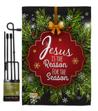 Jesus is the Reason - Nativity Winter Vertical Impressions Decorative Flags HG191059 Made In USA